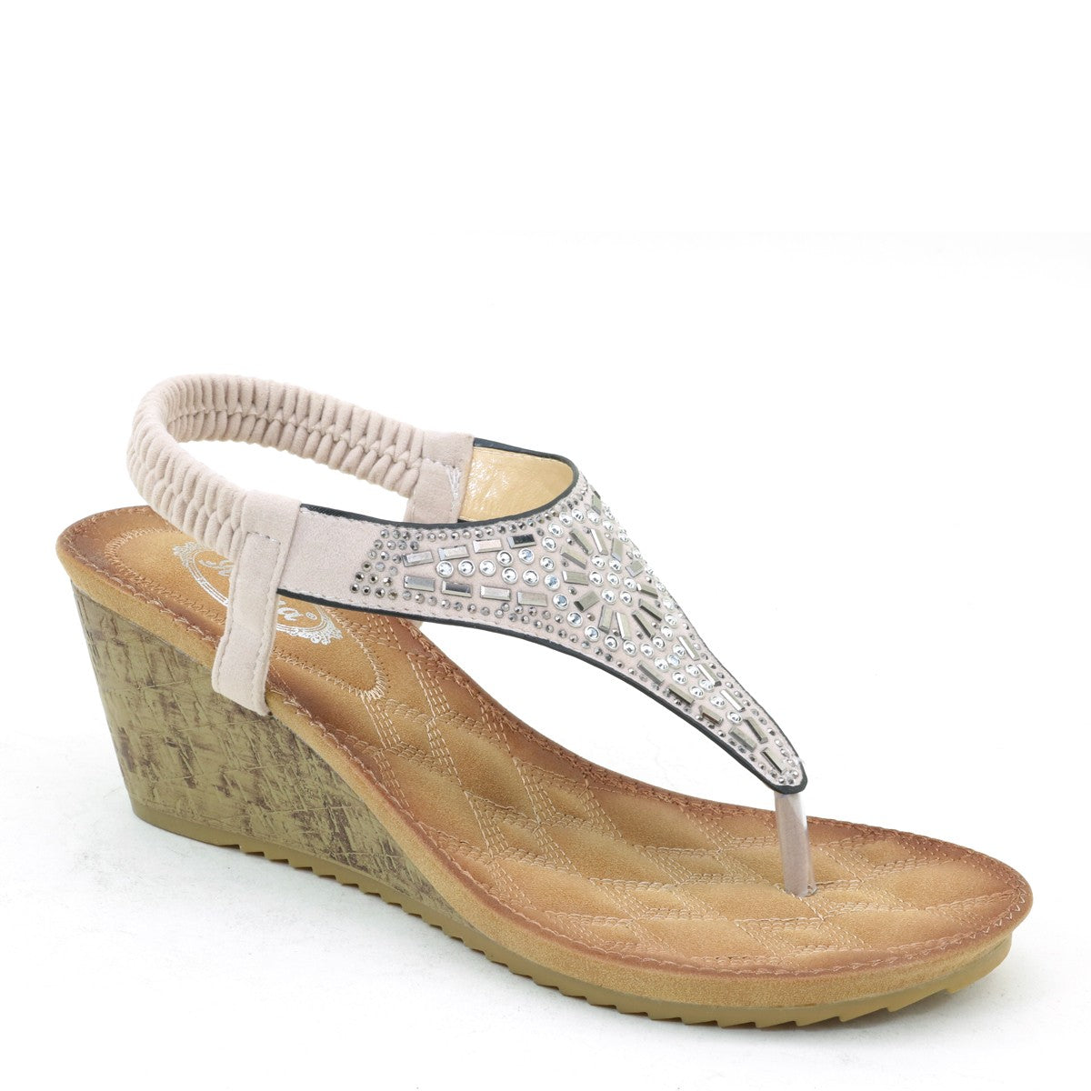 white mountain gold wedge sandals